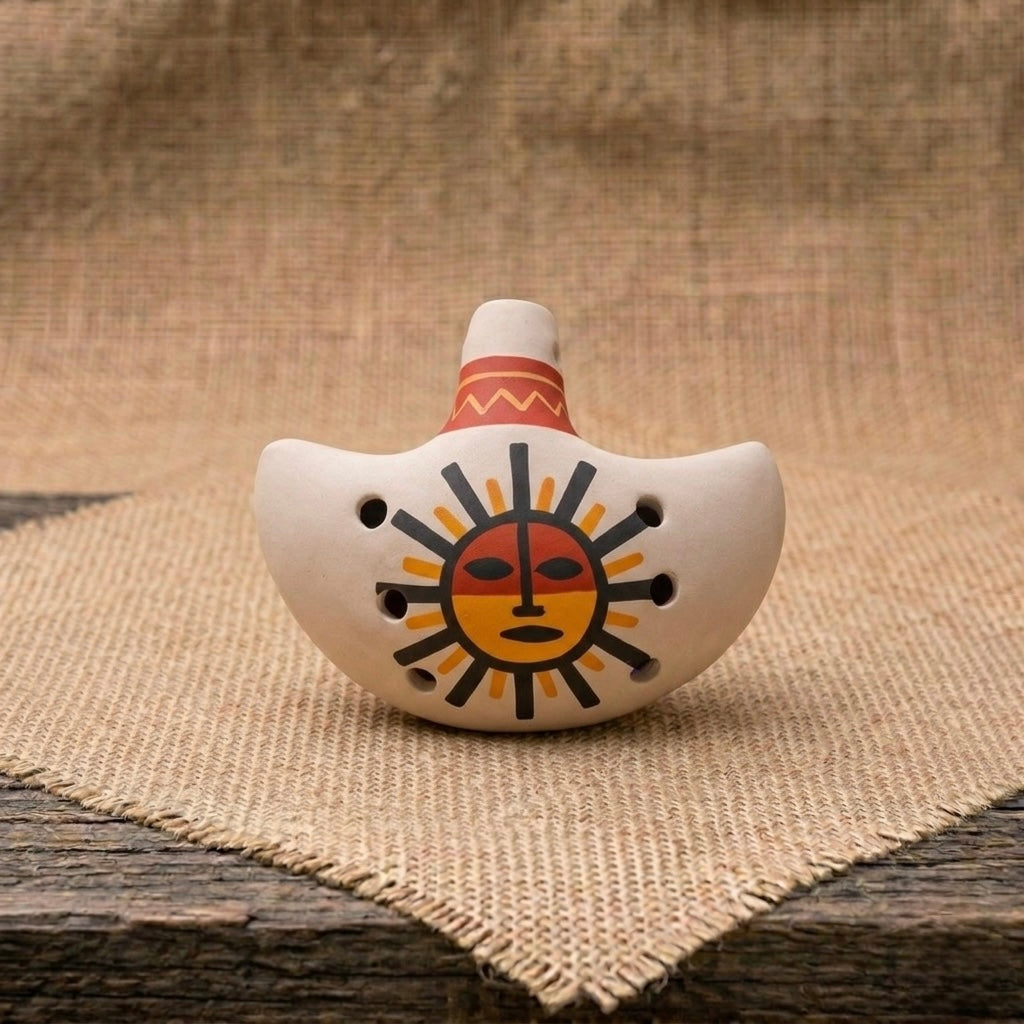 Handmade Sun Spirit Ocarina – Ceramic Flute