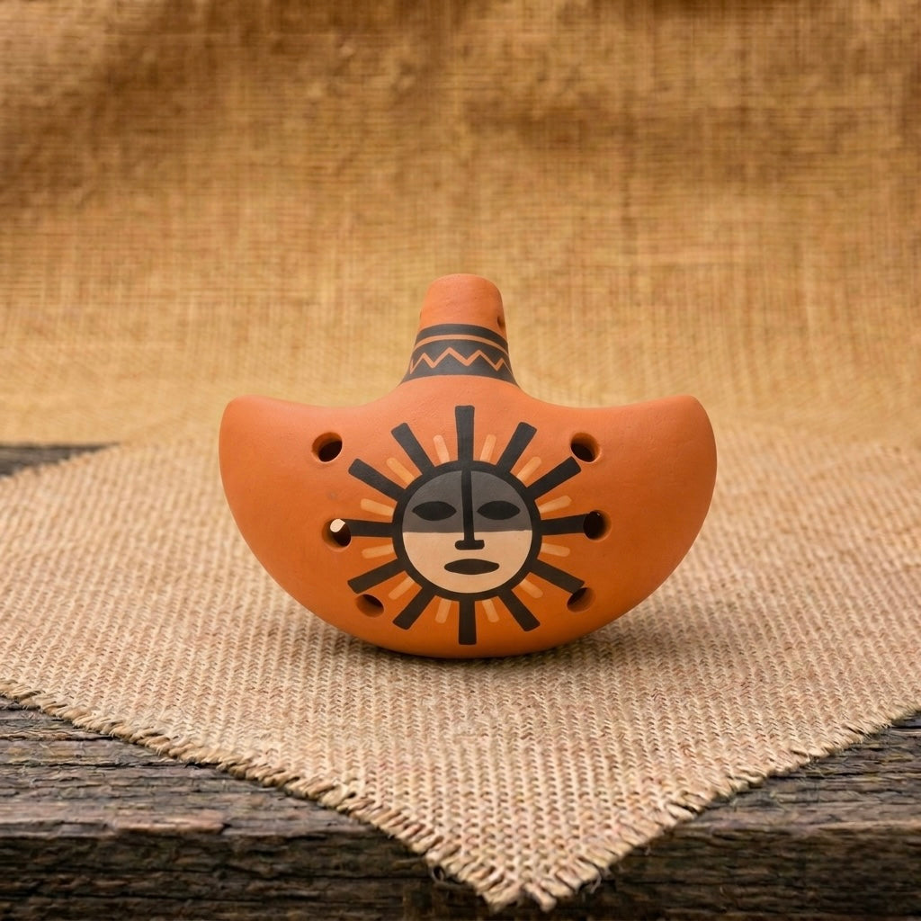 Handmade Sun Spirit Ocarina – Ceramic Flute