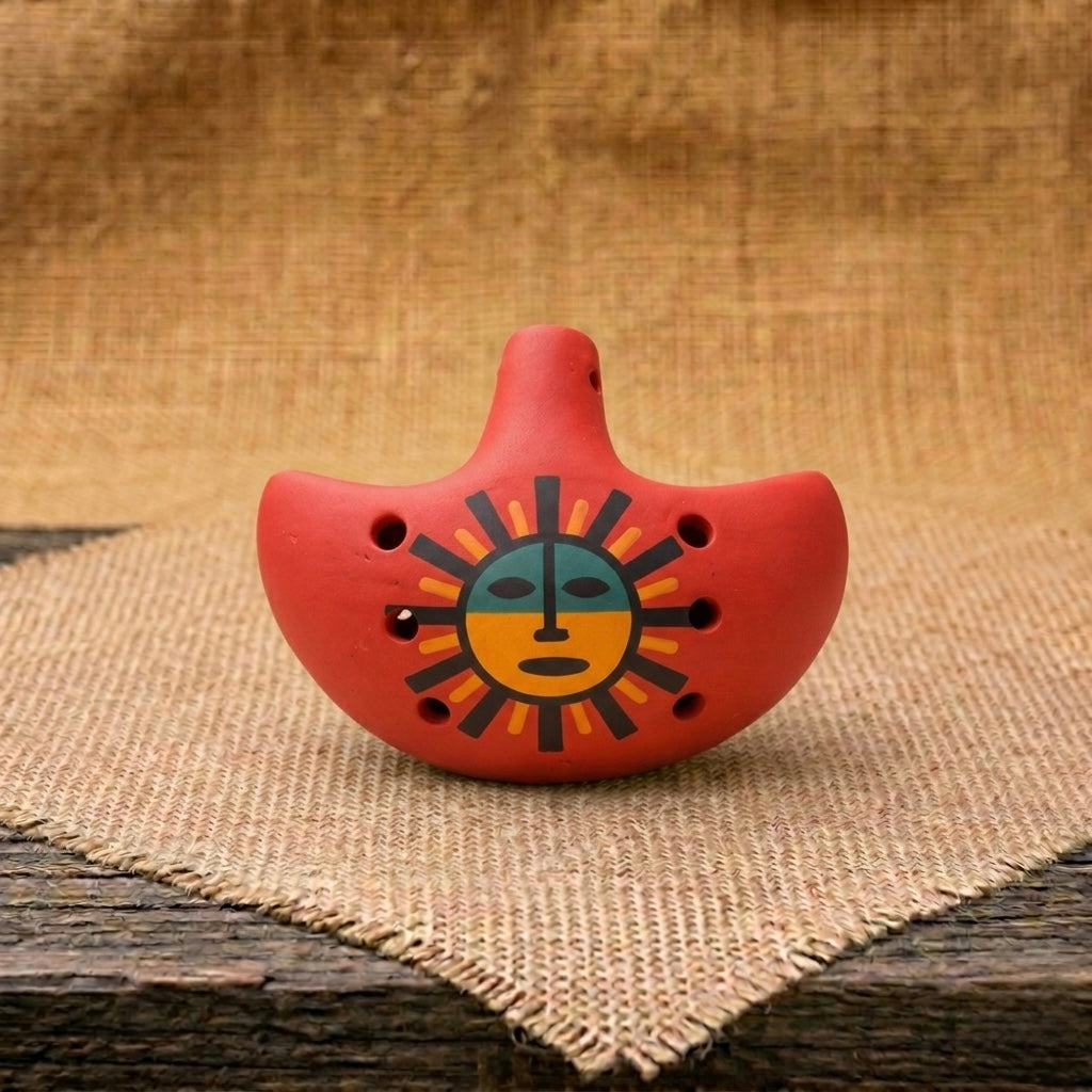Handmade Sun Spirit Ocarina – Ceramic Flute