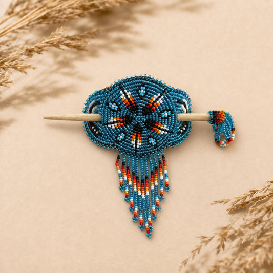 Canyon Rain Shimmering Beaded Hair Barrette