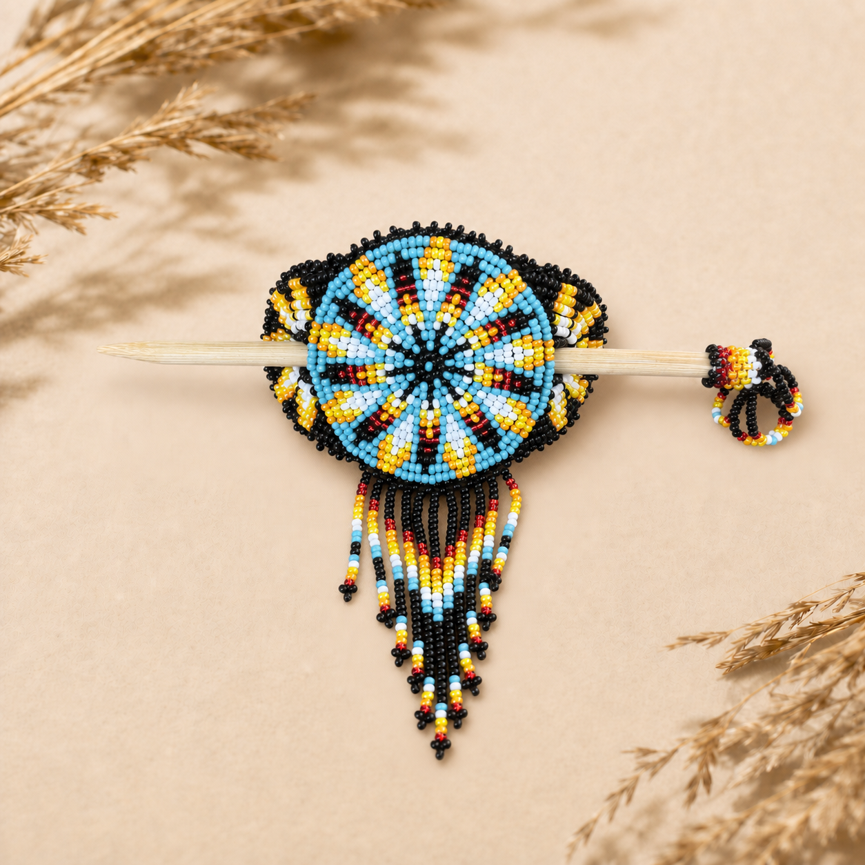 Desert Sky Southwestern Beaded Hair Barrette