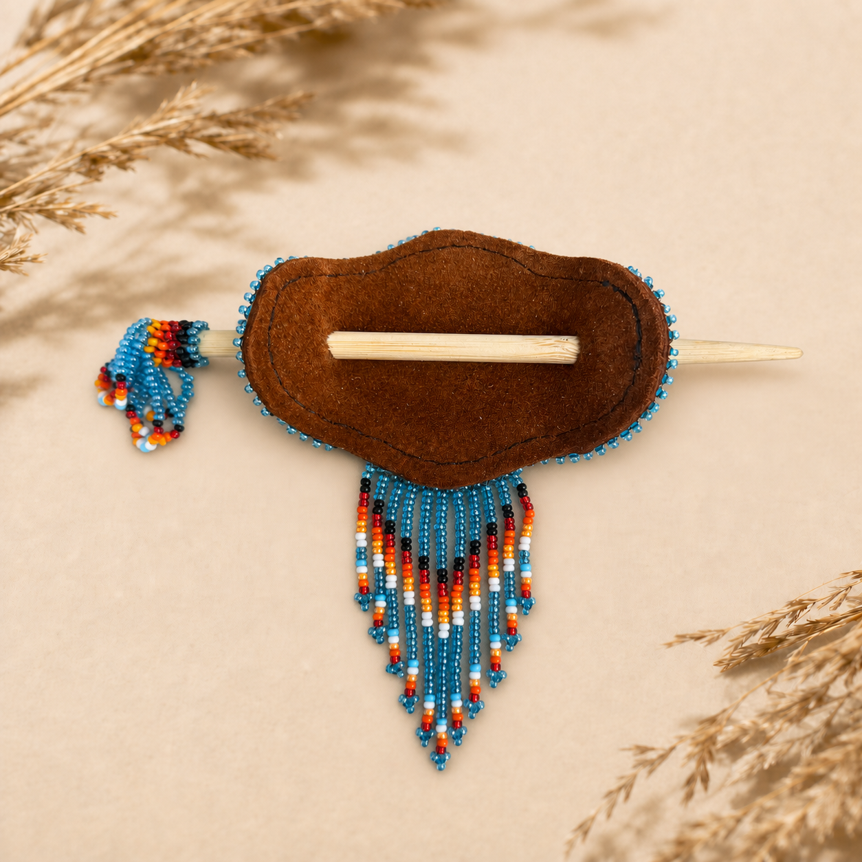 Canyon Rain Shimmering Beaded Hair Barrette