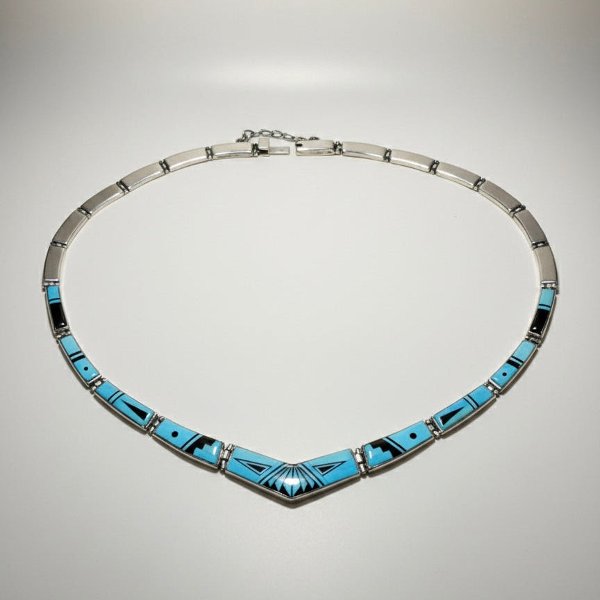 Calvin Begay Navajo Inlay Necklace