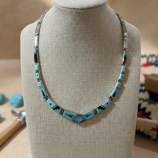 Calvin Begay Navajo Inlay Necklace