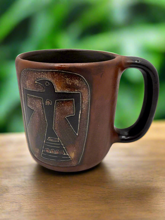 Handmade Thunderbird Ceramic Mug – Native American Pottery Coffee Cup