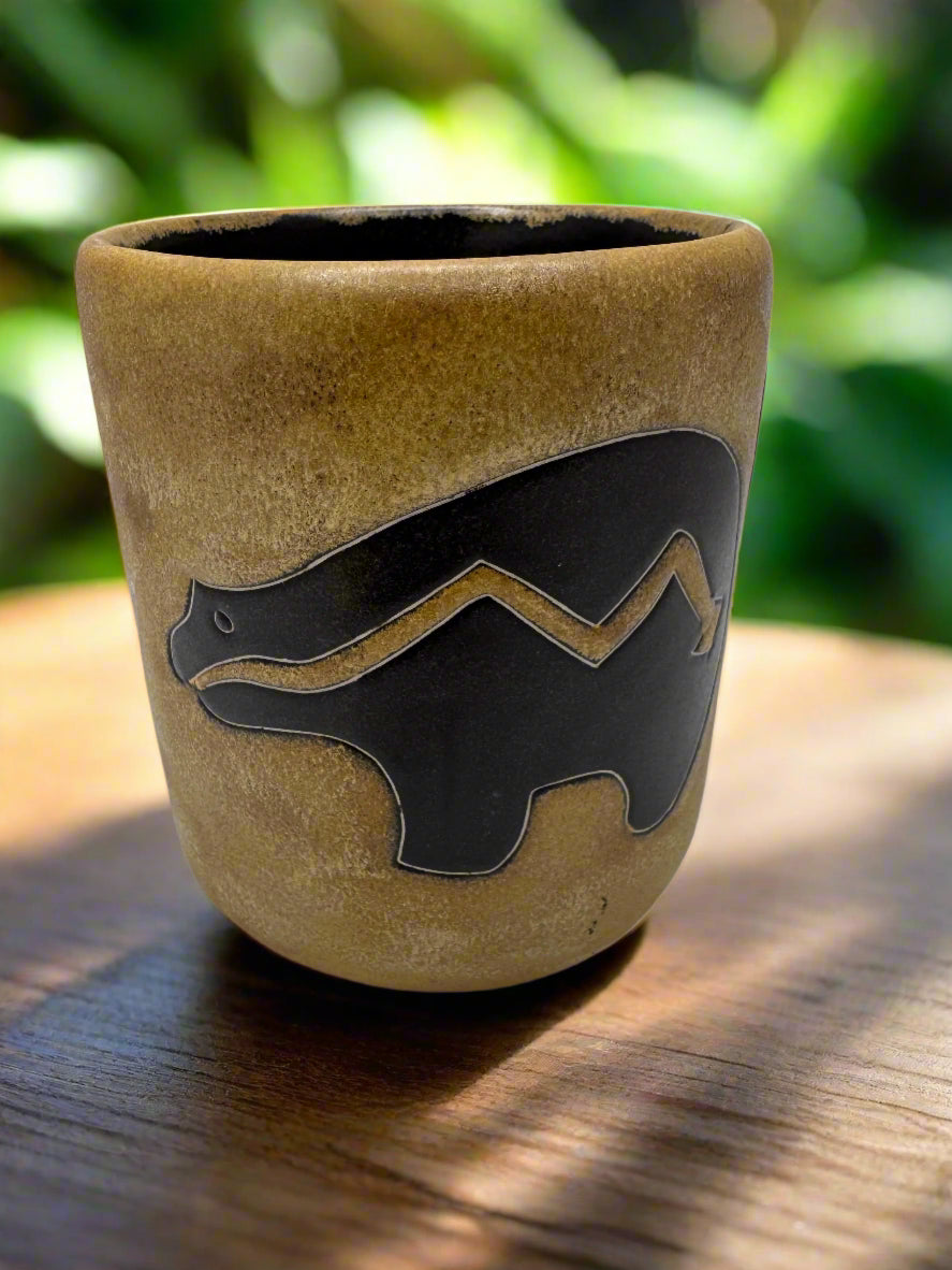 Handmade Zuni Bear Ceramic Mug – Rustic Southwest Pottery Coffee cup