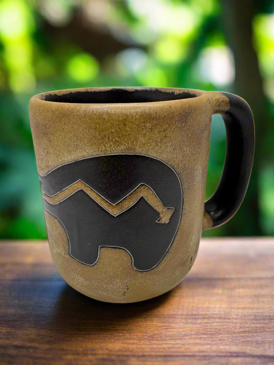 Handmade Zuni Bear Ceramic Mug – Rustic Southwest Pottery Coffee cup