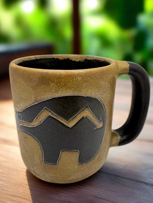 Handmade Zuni Bear Ceramic Mug – Rustic Southwest Pottery Coffee cup