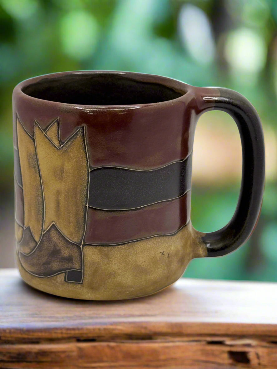 Handmade Bald Eagle & Desert Landscape Ceramic Mug – Artisan Pottery Coffee Cup