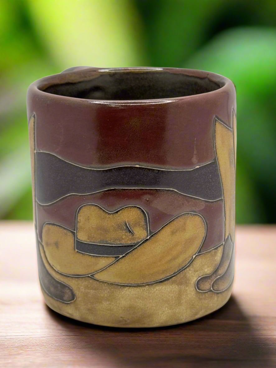 Handmade Bald Eagle & Desert Landscape Ceramic Mug – Artisan Pottery Coffee Cup