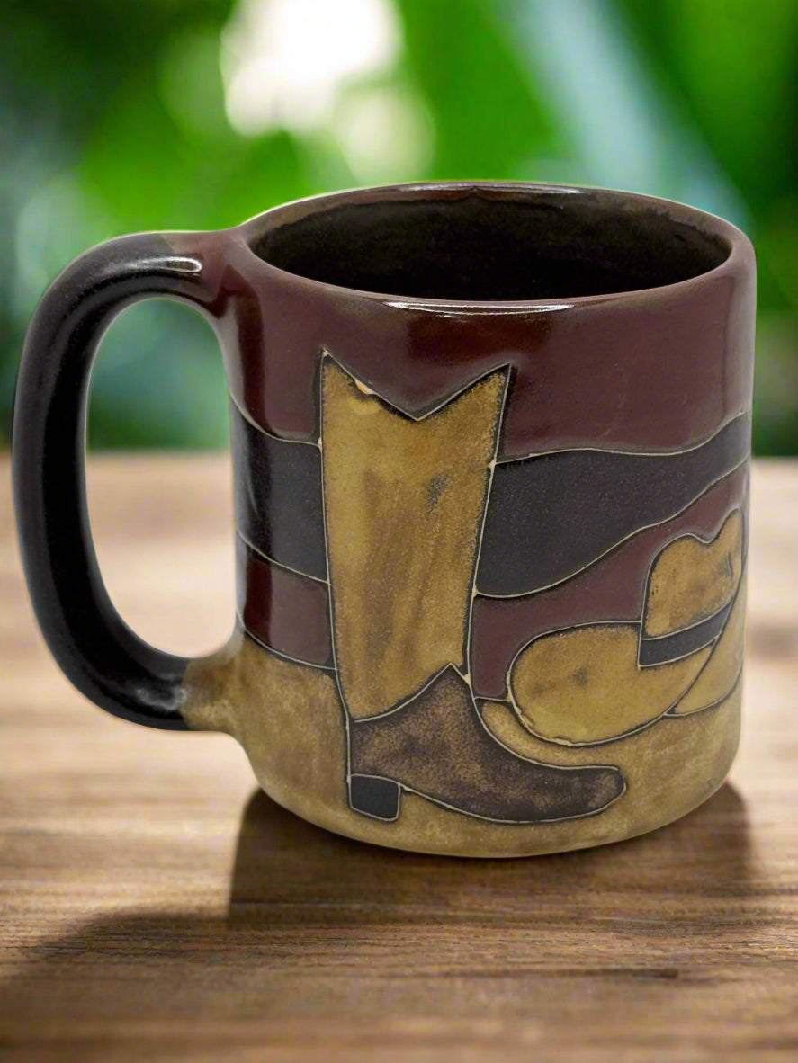 Handmade Bald Eagle & Desert Landscape Ceramic Mug – Artisan Pottery Coffee Cup