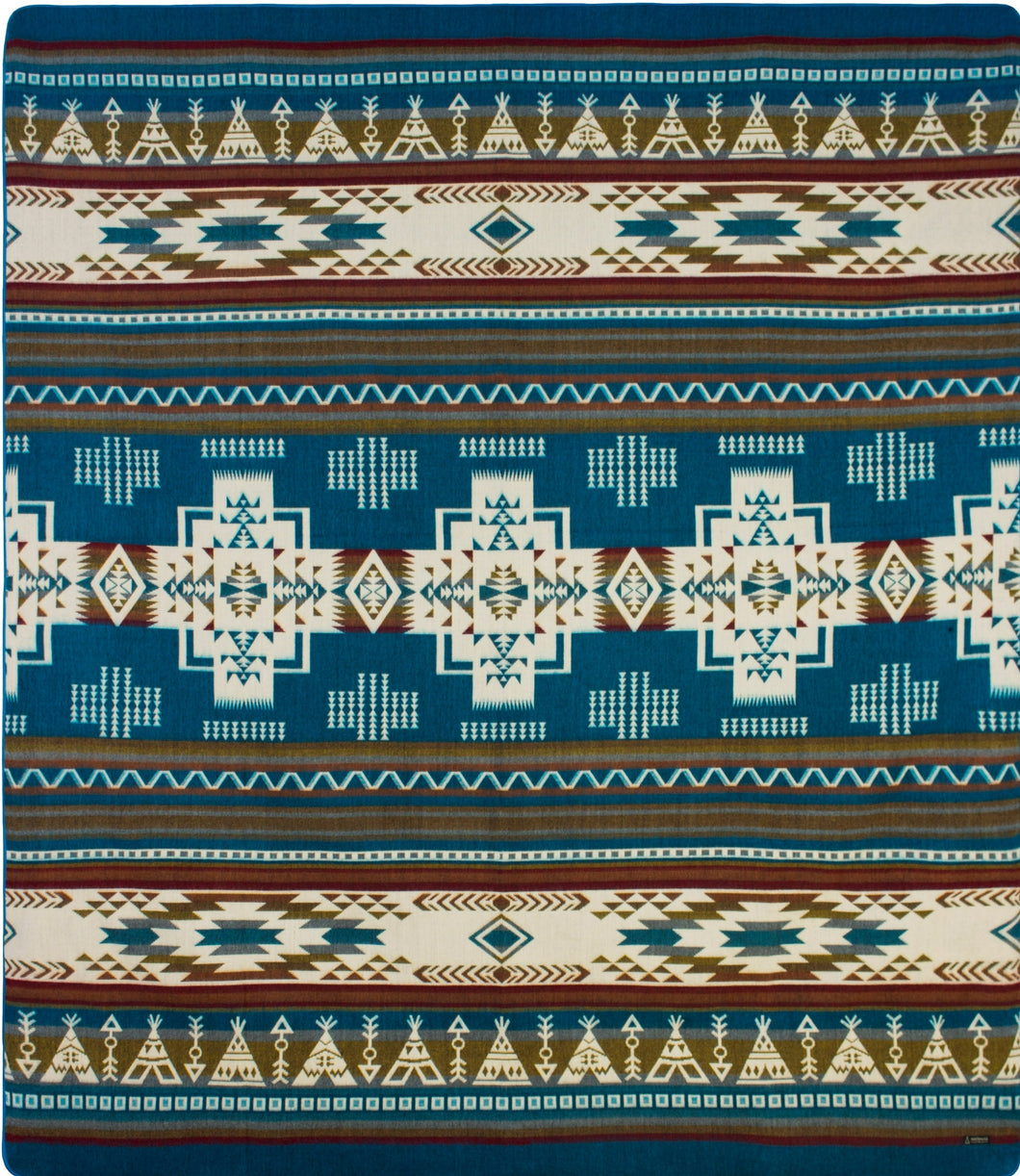 Ultra-Soft Alpaca Wool Southwest Queen Blanket - Swimming Fox