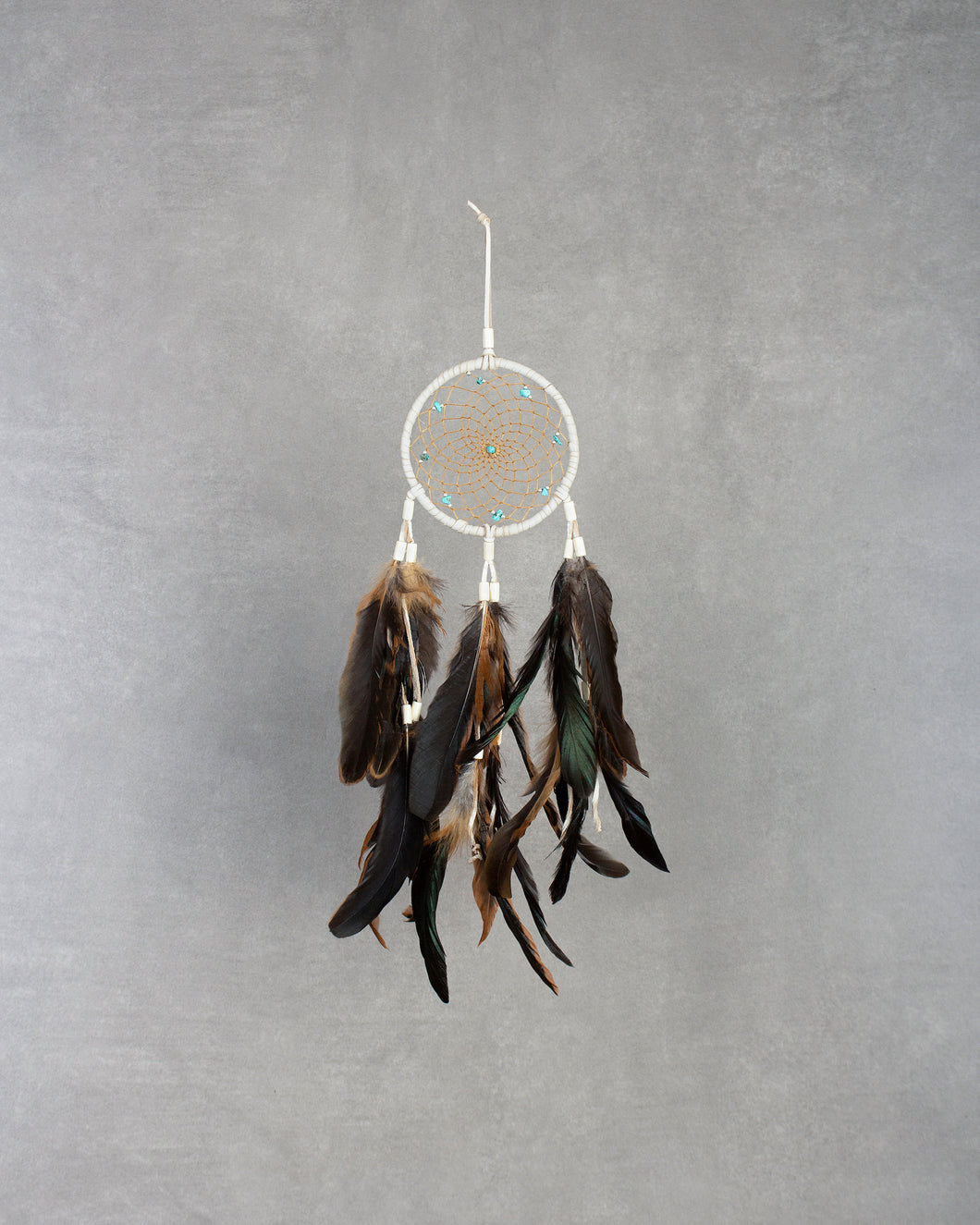 Dream Catcher Size 1 - White Cloud Turquoise