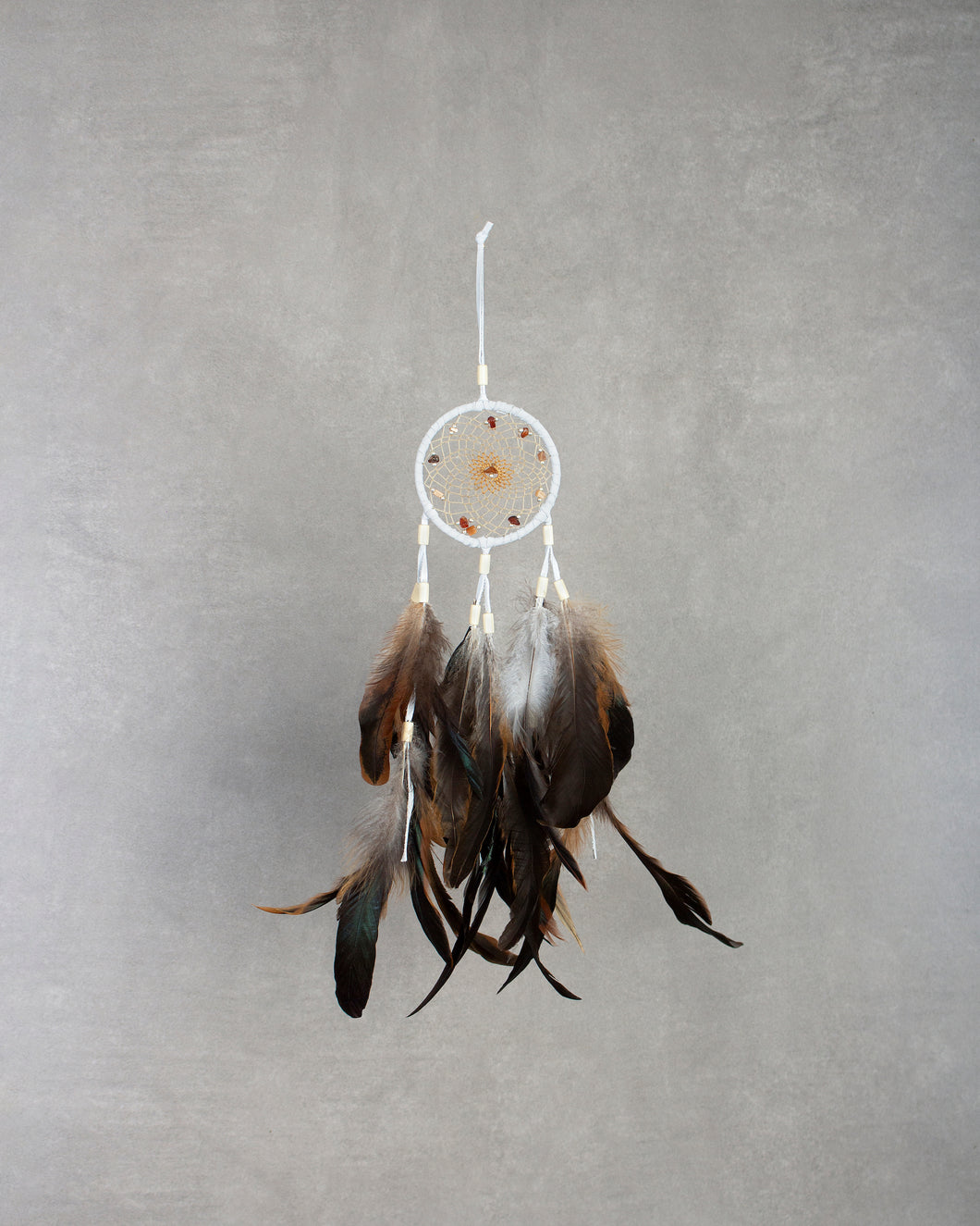 Dream Catcher Size 1 - White Cloud Carnelian
