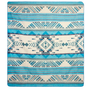 Ultra-Soft Alpaca Wool Southwest Throw Blanket - Ocean