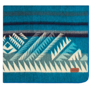 Ultra-Soft Alpaca Wool Southwest Throw Blanket - Ocean