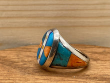 Load image into Gallery viewer, Pols Spiny Oyster and Turquoise Sterling Silver Ring
