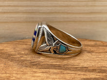 Load image into Gallery viewer, Opal and Blue Lapis Sterling Silver Ring

