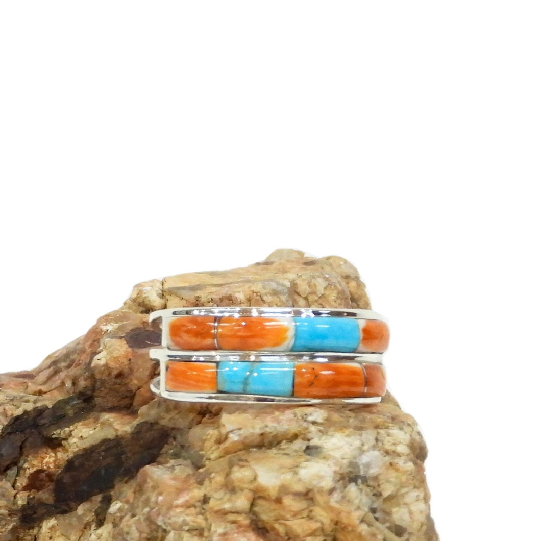 Spiny Oyster and Turquoise  Sterling Silver Ring