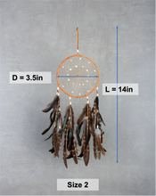 Load image into Gallery viewer, Dream Catcher Size 2 - Deer Tail Tigers Eye

