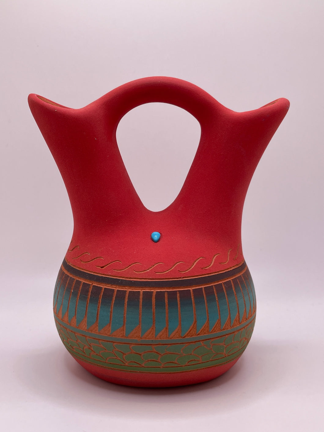 Navajo Wedding Vase Red