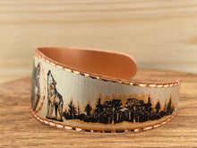 Load image into Gallery viewer, Wolf Painted Copper Bracelet Large
