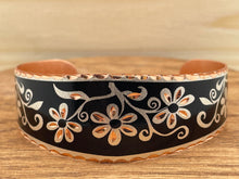 Load image into Gallery viewer, Flower Painted Copper Bracelet Large
