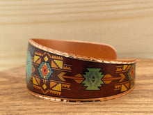 Load image into Gallery viewer, Zuni Bear Painted Copper Bracelet Large
