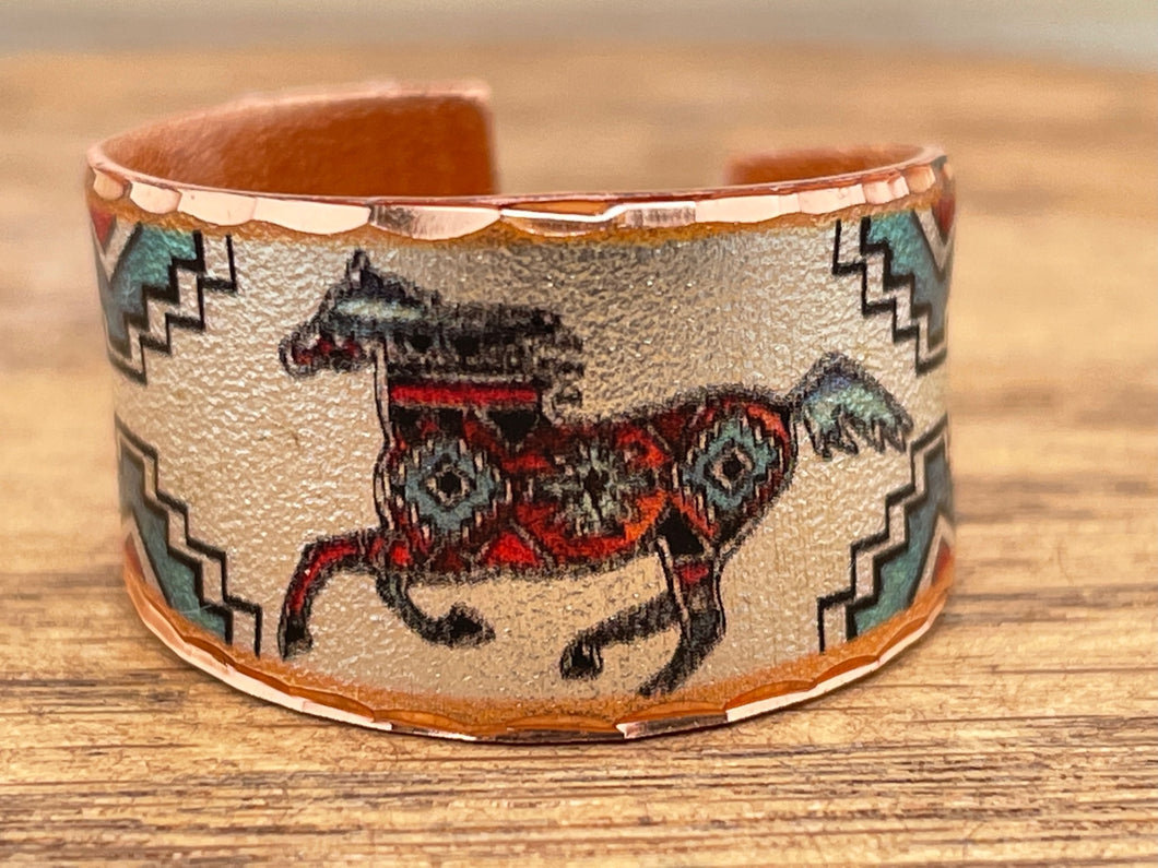 Horse Painted Copper Ring