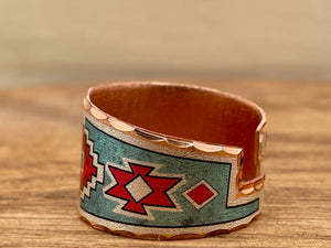 Chakana Painted Copper Ring