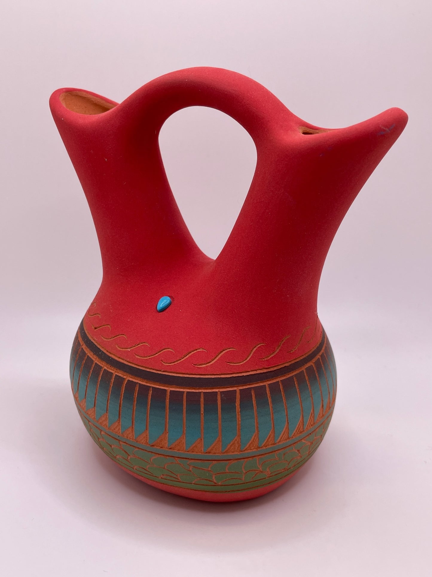 Navajo Wedding Vase Red